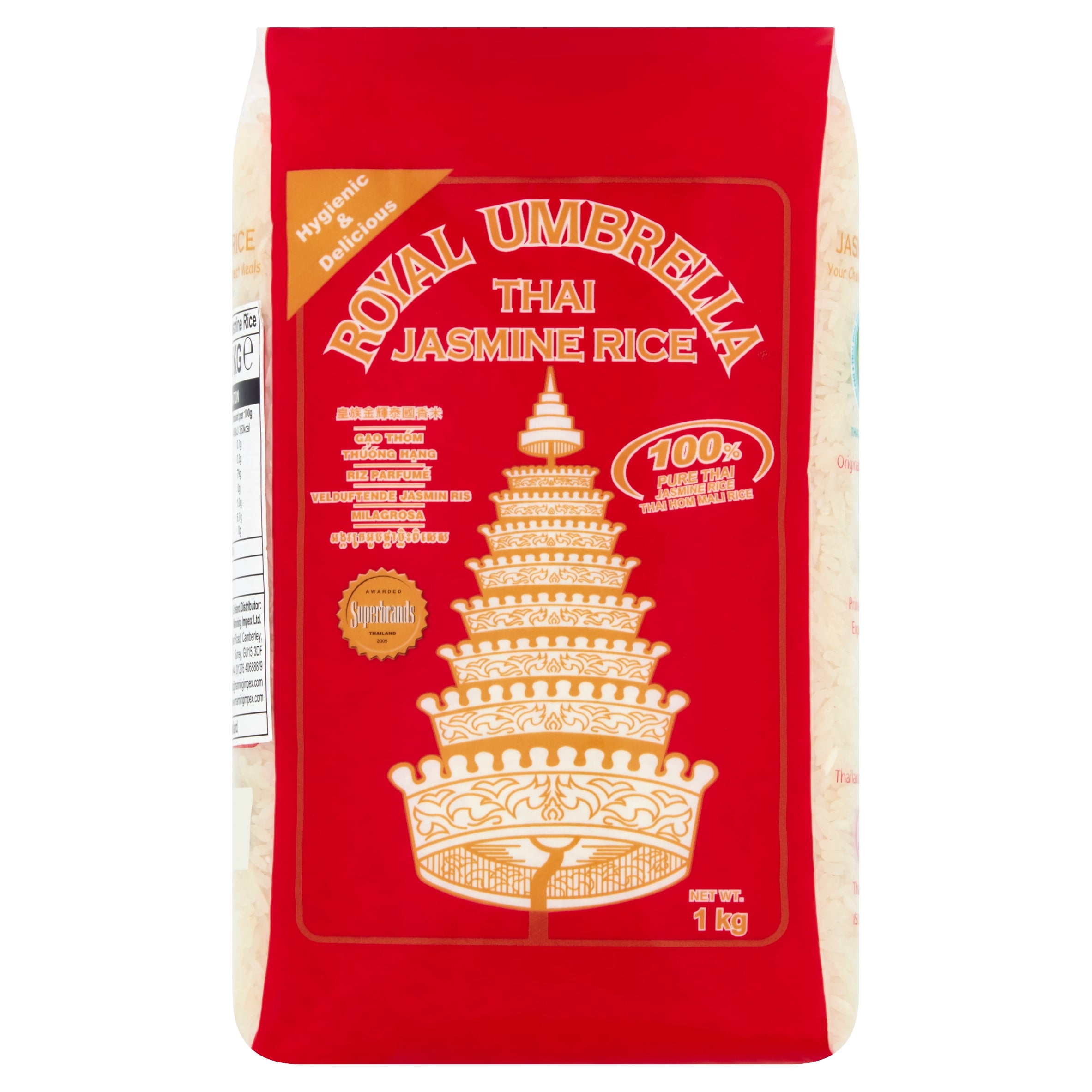 Royal Umbrella Thai Jasmine Rice 1Kg, Imported from Britain