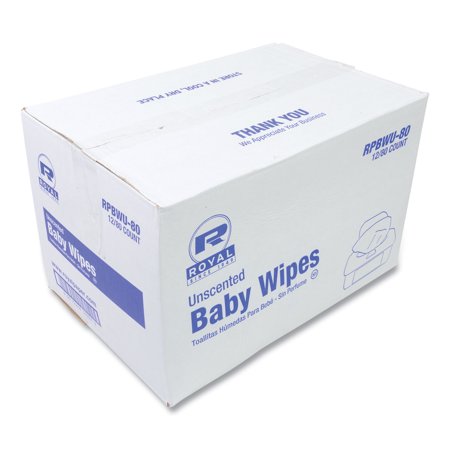 Royal Unscented Baby wips, 80 Ct