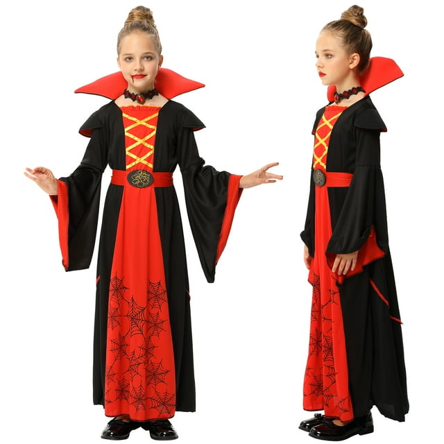 Royal Vampire Costume for Girls,Halloween Dress Up Party VampireThemed