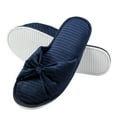 thumbnail image 1 of Royal Women's Velvet Suede Anti Slip Slippers, Navy Blue, 1 of 10