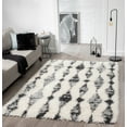 thumbnail image 1 of Royal Velvet Tamala Geometric Faux Fur Shag Indoor Area Rug, Grey, 8' x 10', 1 of 5