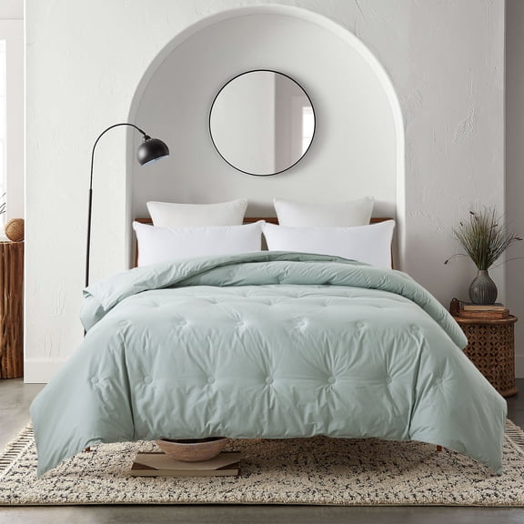 Royal Velvet Tufted Down Alternative Comforter Full - Queen - Dusty Aqua