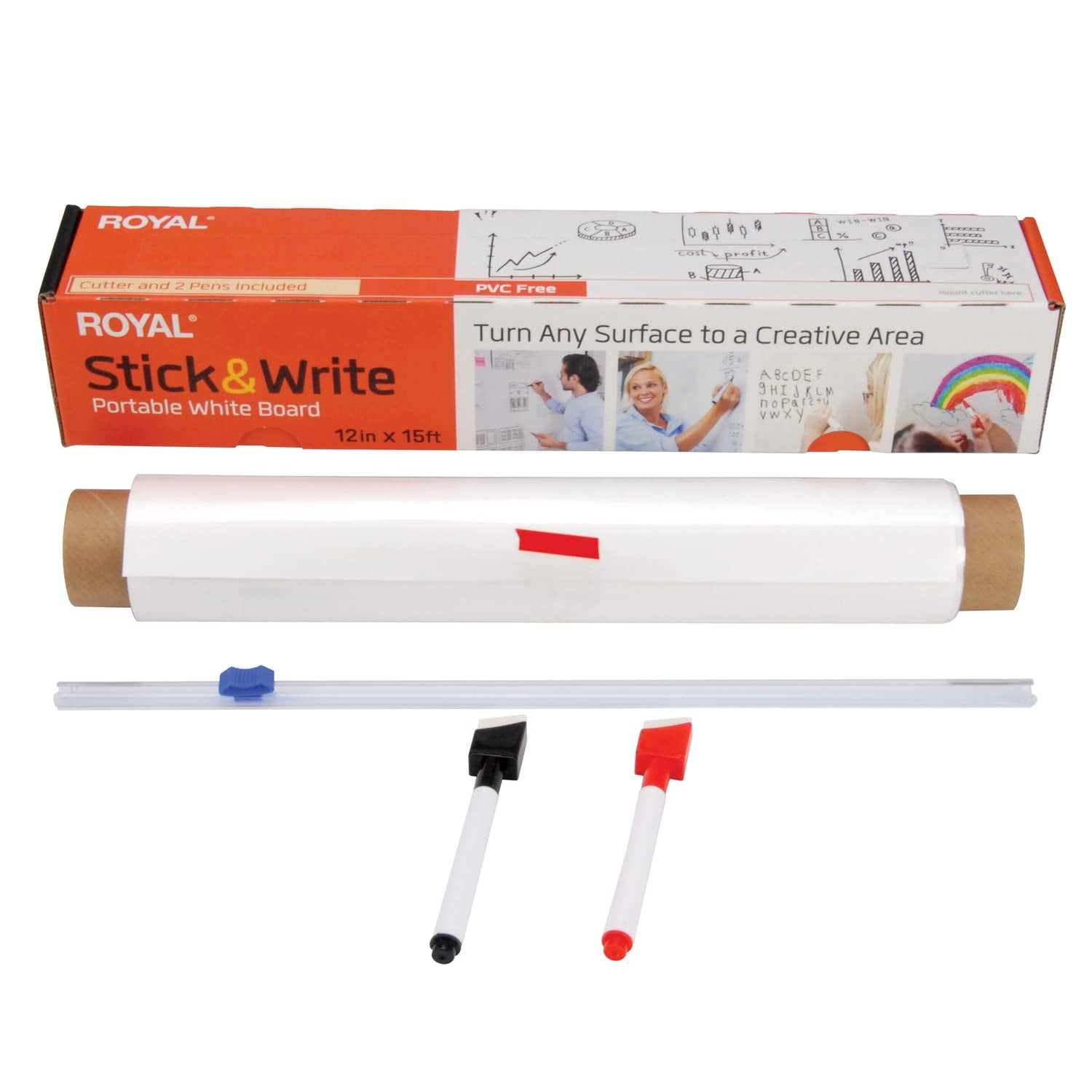 WOD MAG03-WOE Dry Erase Magnetic Whiteboard Strip Tape - 2 inch x 10 feet -  Write On/Wipe Off for Labeling in Classrooms, Refrigerators, and Crafts 