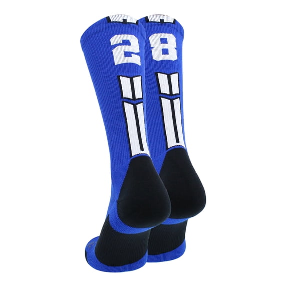 Royal/White Player Id Crew Number Socks (#28, Small)