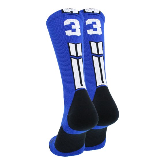 Royal/White Player Id Crew Number Socks (#33, Small)