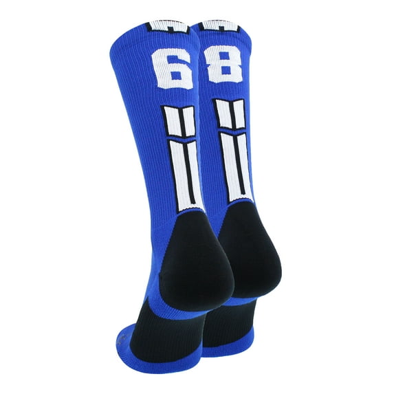 Royal/White Player Id Crew Number Socks (#68, Large)