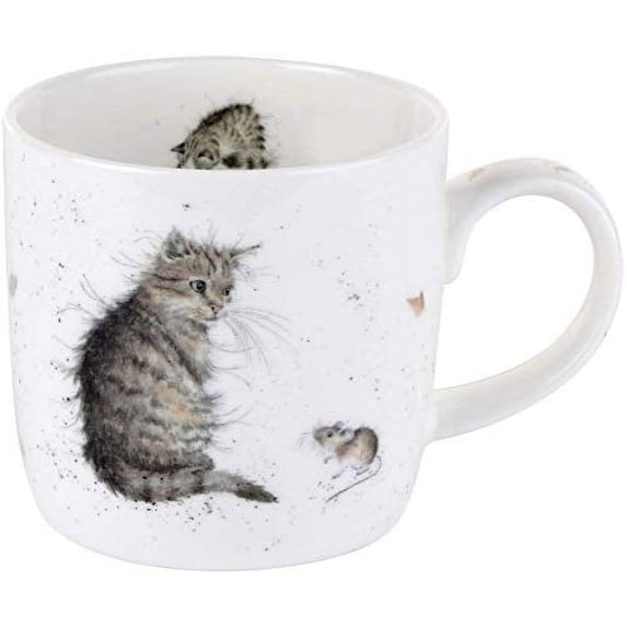 Royal Worcester Wrendale Designs Mug - Cat and Mouse, 11 oz