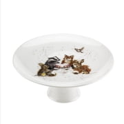 Royal Worcester Wrendale Designs Woodland Party Footed Cake Plate - 9.75" Round Dessert Stand, Festive Christmas Animals - Dishwasher-Safe Fine China, Excellent for Holiday Parties
