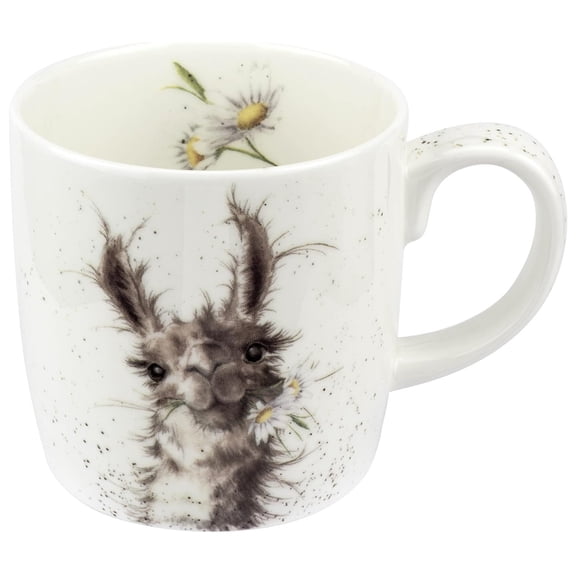 Royal Worcester Wrendale Designs Because I'm Worth It Mug, 14 Ounce Large Coffee Mug with Llama Design, Made from Fine Bone China, Microwave and Dishwasher Safe