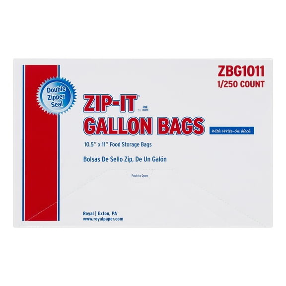 Royal Zip - It Double Zipper Storage Bags, Gallon, 250 Ct