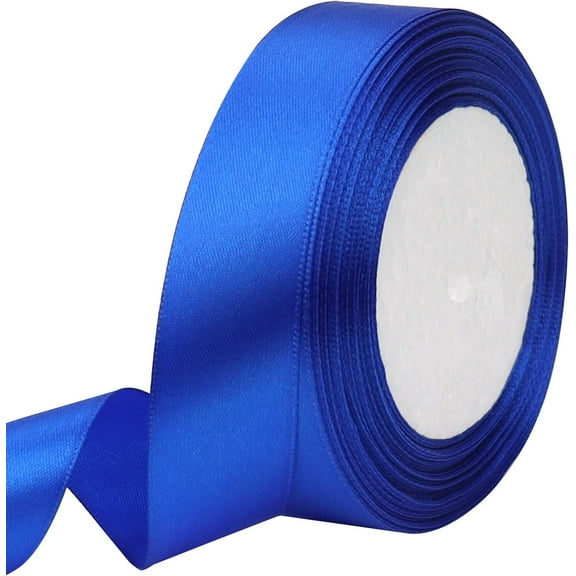 Royal blue color Ribbon 2cm * 22.8m,Gift Wrap Ribbons, Single Face Polyester Silk Fabric Hair String Ribbon for Craft, Flower Bouquets, Gift Wrapping and Valentines Decoration