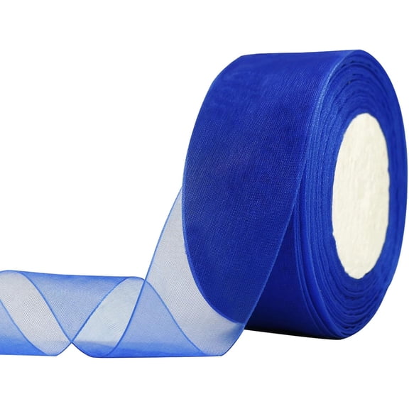 Royal blue colour Polyester 4cm X 45m Ribbon for Gift Wrap Ribbons, Flower Fabric for Wedding Invitations, Bridal Bouquets, Party Decoration Gift Wrapping Bow Making
