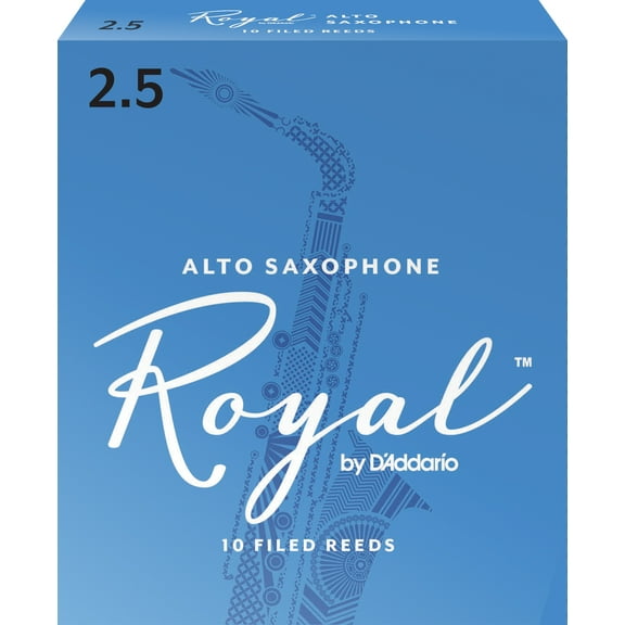 Royal by D'Addario Alto Sax Reeds, Strength 2.5, 10-pack