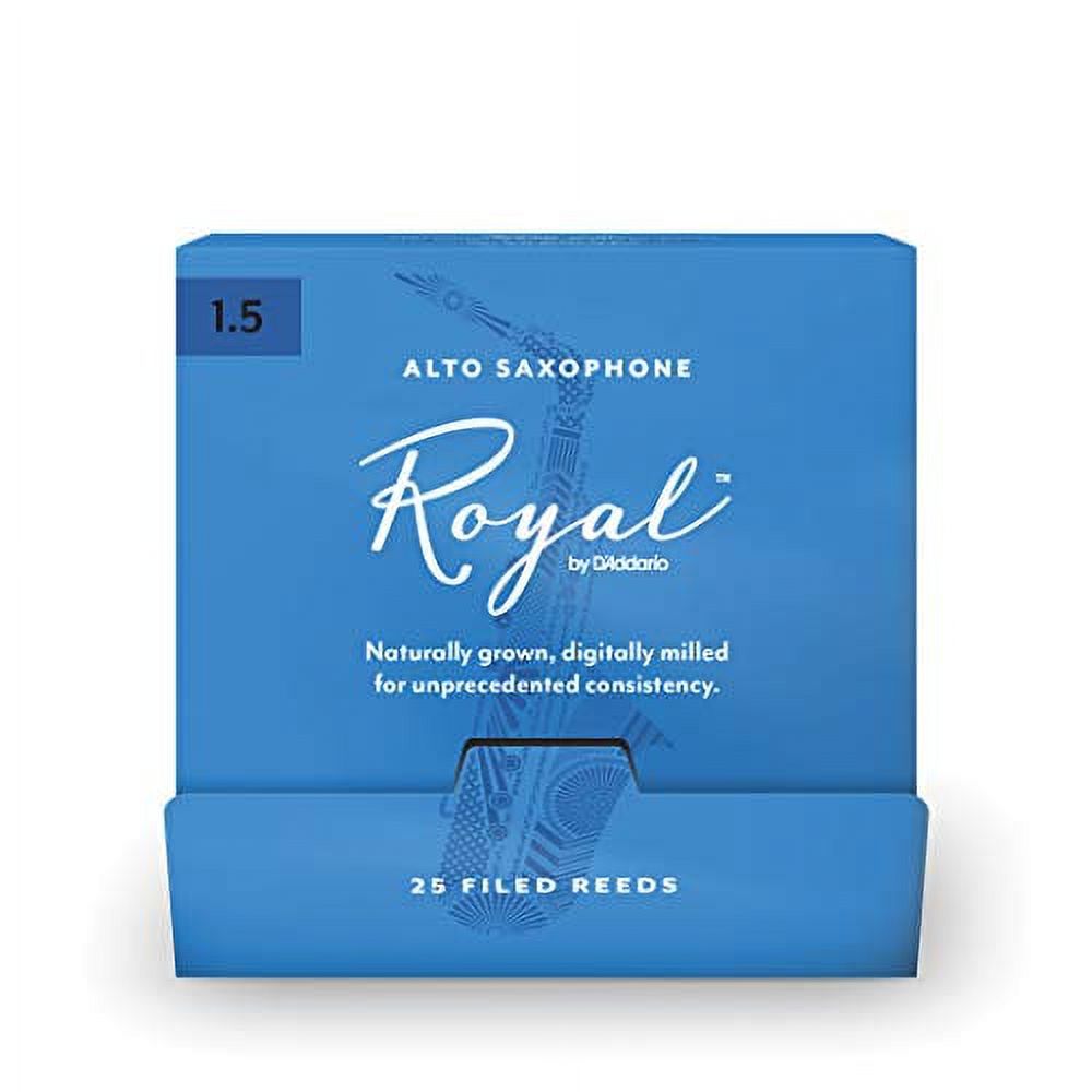 Royal by D'Addario Alto Saxophone Reeds Strength 1.5, 25-Count Single Reeds