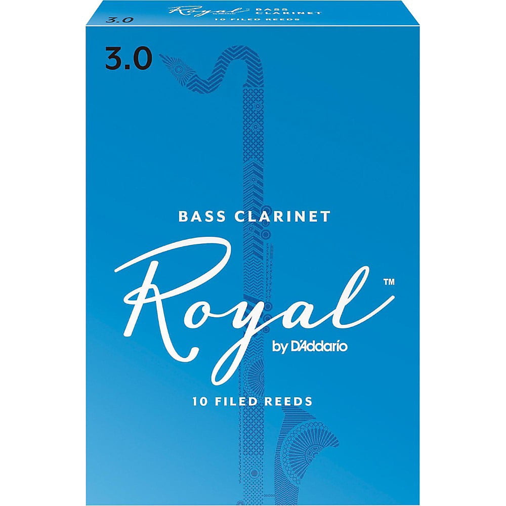 Royal by D'Addario Bass Clarinet Reeds, Strength 3, 10 Pack