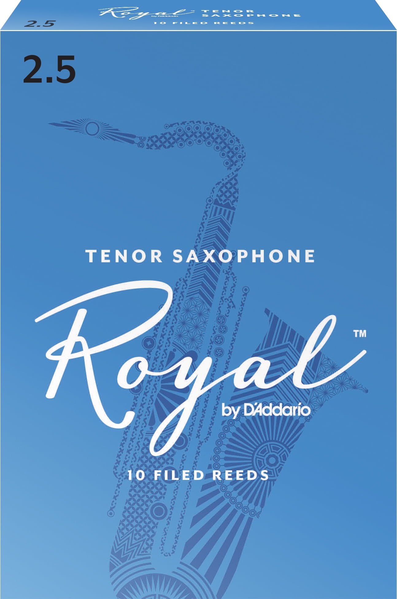 Royal by D'Addario Tenor Sax Reeds, Strength 2.5, 10-pack