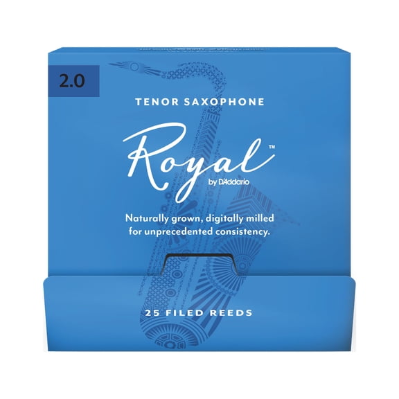 Royal by D'Addario Tenor Saxophone Reeds 2.0, 25-Count Single Reeds