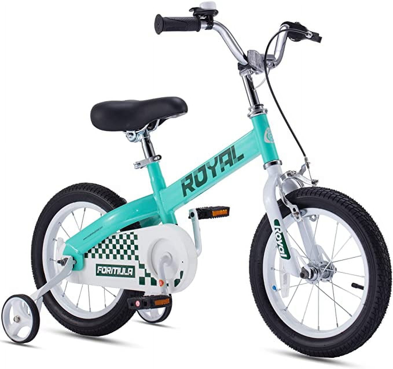 RoyalBaby 16 Inch Formula Toddler and Kids Bike with Training Wheels and Kickstand Child Bicycle Green Sansujyuku sansujyuku.com