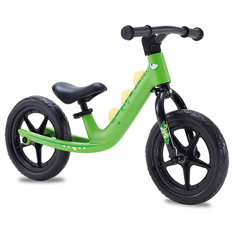 RoyalBaby Dinosaur 12 Inch Magnesium Frame Toddler Kids Balance Bike Green