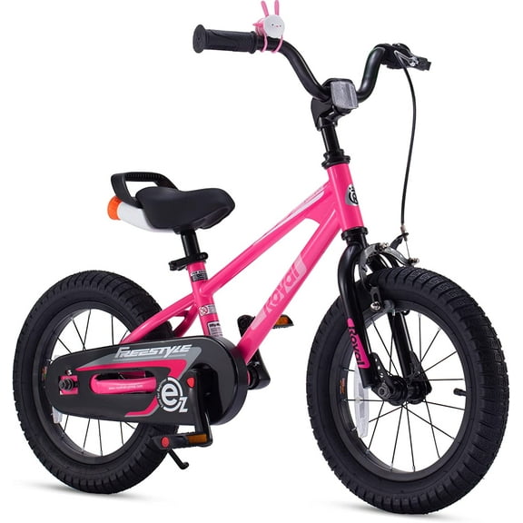 RoyalBaby EZ Kids Bike Easy Learn Balancing to Biking 12 Inch Balance & Pedal Bicycle Instant Assembly for Boys Girls Ages 2-4 Years Pink