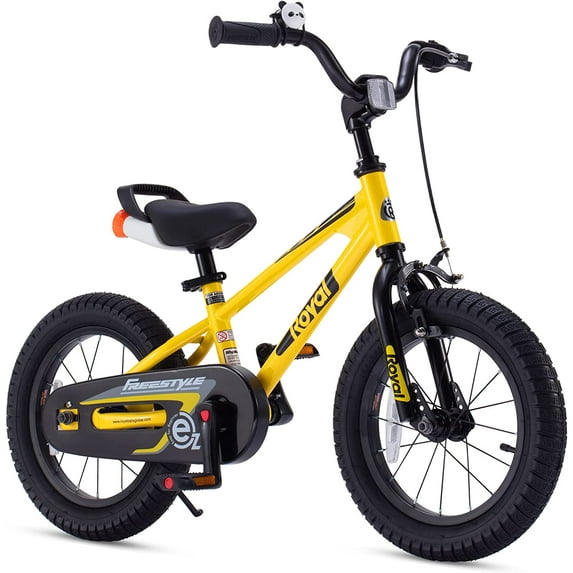 RoyalBaby EZ Kids Bike Easy Learn Balancing to Biking 12 Inch Balance & Pedal Bicycle Instant Assembly for Boys Girls Ages 2-4 Years Yellow