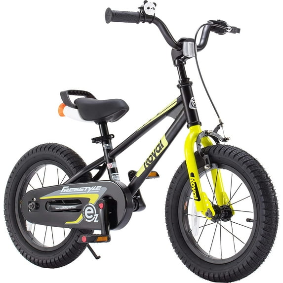 RoyalBaby EZ Kids Bike Easy Learn Balancing to Biking 18 Inch Balance & Pedal Bicycle Instant Assembly for Boys Girls Ages 5-9 Years Yellow