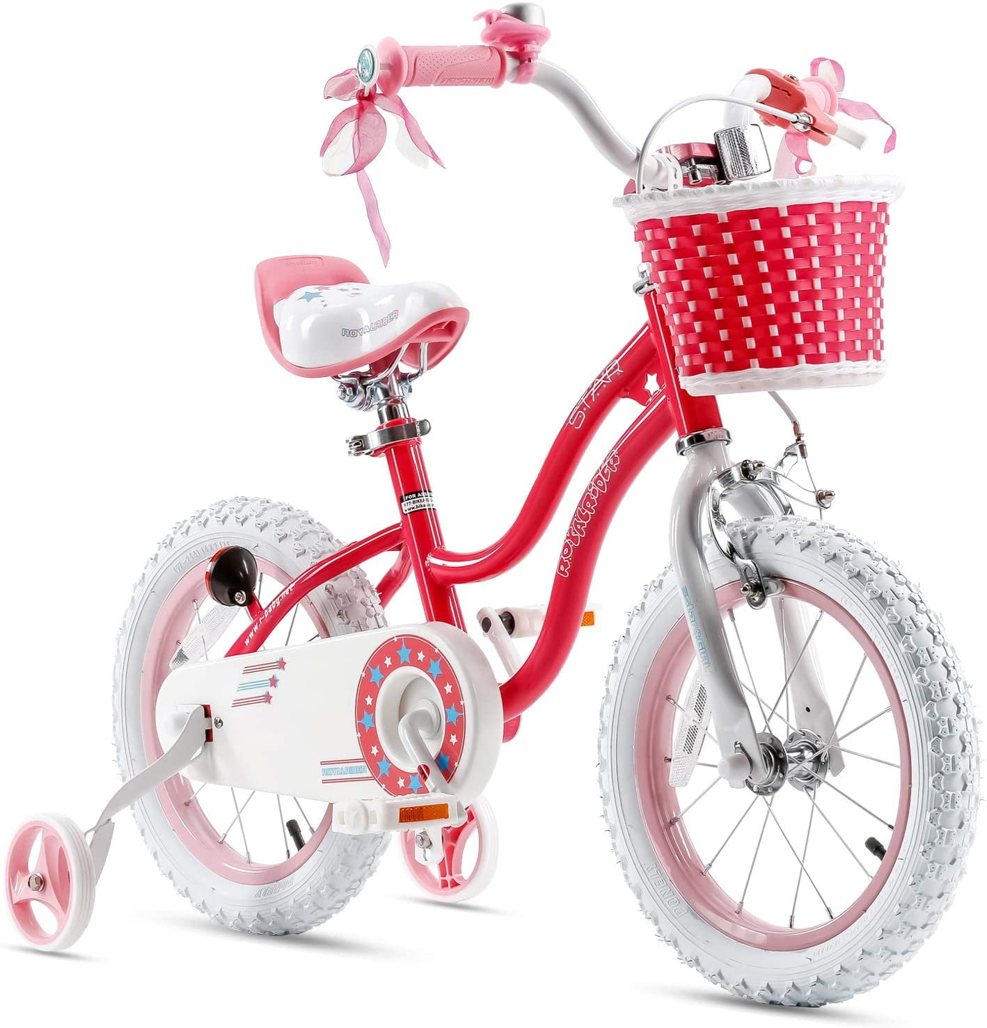 Free Shipping RoyalBaby Girls Kids Bike Stargirl 16 Inch Bicycle Basket Training Wheels Kickstand Pink Child s Cycle Walmart