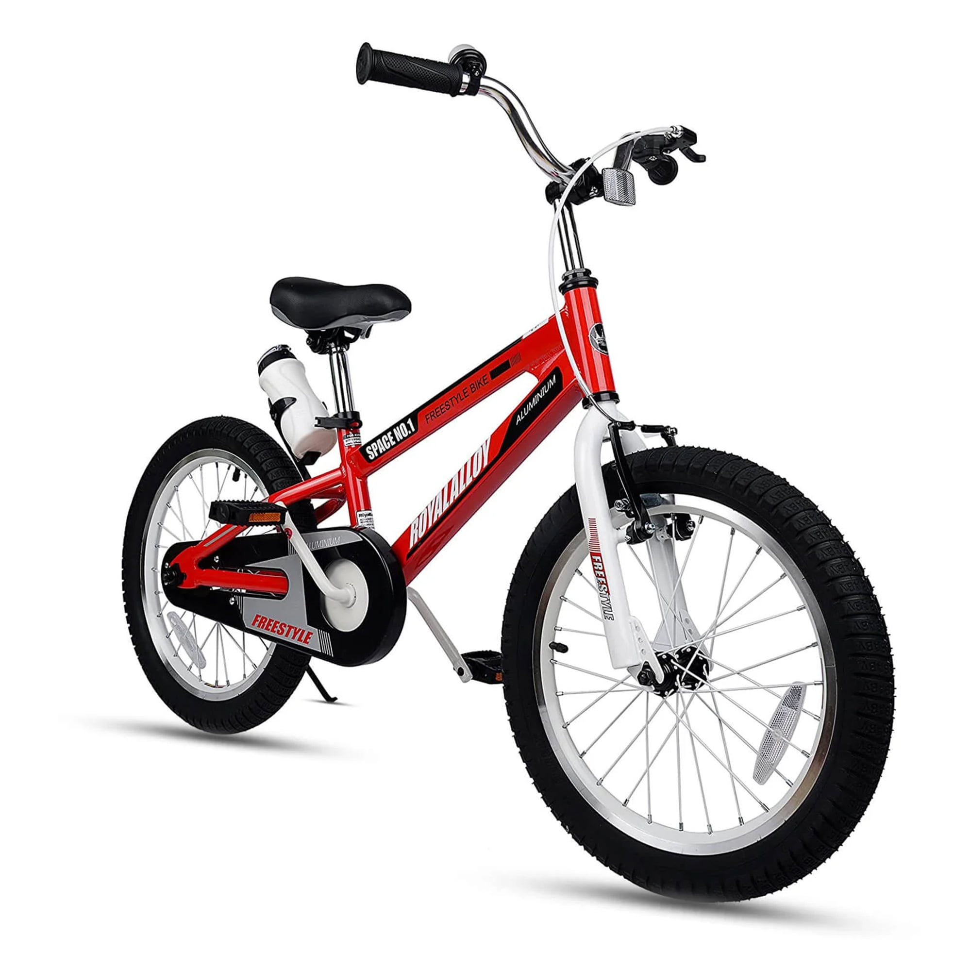RoyalBaby Space No. 1 Freestyle 18" Kids Bike w/Kickstand & Bottle, Red