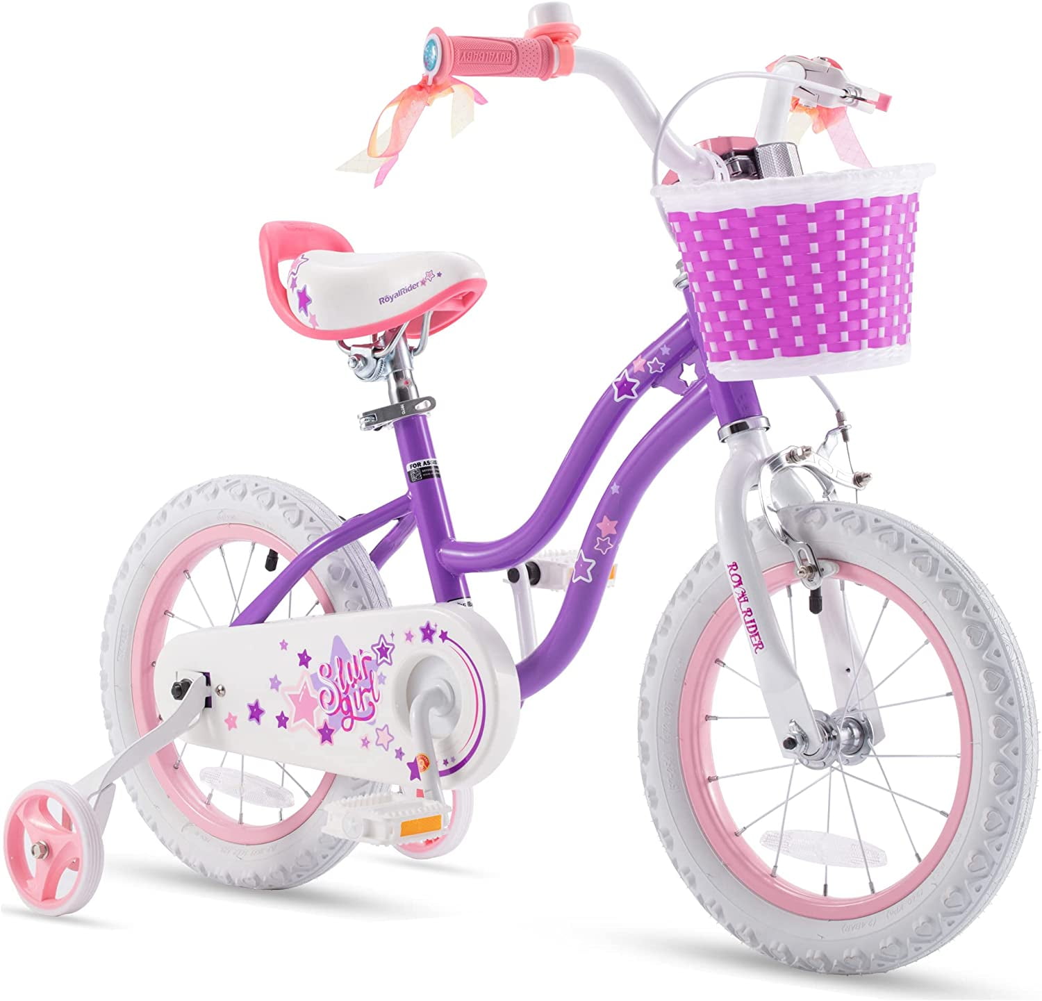 RoyalBaby Star Girl Girls' 12" Training Wheel Bicycle