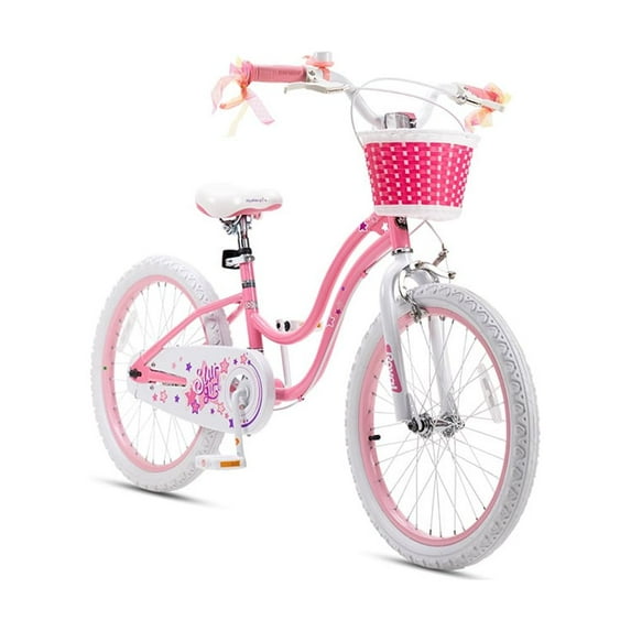 RoyalBaby Stargirl Kids Bike 18 Inch Girls Bicycle for Children with Kickstand Basket Rose Pink