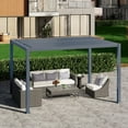 thumbnail image 1 of RoyalCraft 10'x13' Adjustable Louvered Pergola, Heavy-Duty Aluminum Outdoor Pergola, Metal Hardtop Pergola with Adjustable Roof for Patio, Deck, Garden, Yard, Grey, 1 of 7