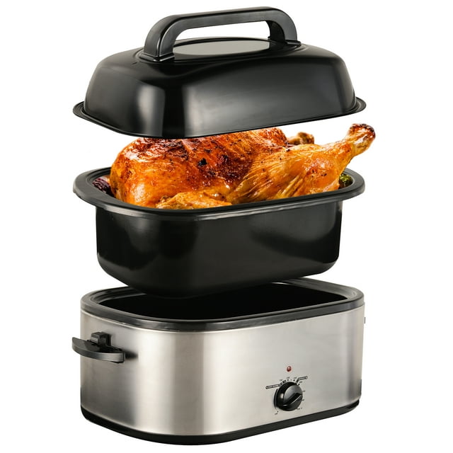 RoyalCraft 26 Quart Electric Turkey Roaster Oven with Visible & Self ...
