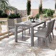 thumbnail image 1 of RoyalCraft 5 Pieces Patio Dining Sets, Aluminum Outdoor Dining Table with 4 Chairs, Outdoor Patio Dining Furniture Set with Removable Cushion for Lawn, Garden, Backyard, Gray, 1 of 8