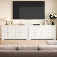 thumbnail image 1 of May in Color 56" Modern Buffet Cabinet with 4 Doors and Adjustable Shelves, Wood Sideboard with Storage, for Entryway, Living Room, Matte White, 1 of 8