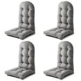 thumbnail image 1 of RoyalCraft Adirondack Chair Cushion set of 4, Outdoor Rocking Chair Cushion High Back, Patio Chair Cushion with Ties, Waterproof Seat Cushion and Back Cushion,Gray, 1 of 7