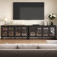 thumbnail image 1 of May in Color Buffet Cabinet with Mirror Butterfly Carved Door, 63" Modern Vintage Sideboard with Adjustable Shelves, for Entryway, Living Room, Kitchen, Black, 1 of 8