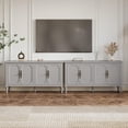 thumbnail image 1 of May in Color Buffet Sideboard Table Set of 2, 59'' Mid Century Modern Console Table, Media Cabinet with 4 Doors, Accent Cabinet Wood Sideboard, for Entryway, Living Room, Dining Room, Grey Oak, 1 of 9