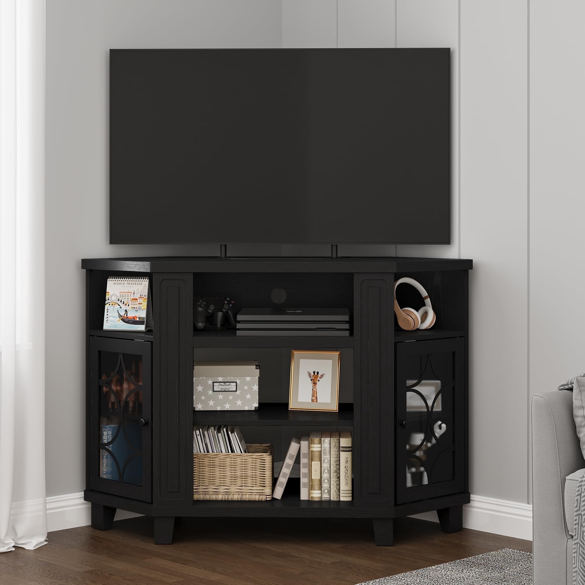 RoyalCraft Corner TV Stands for TVs up to 55'', Media Console Table ...
