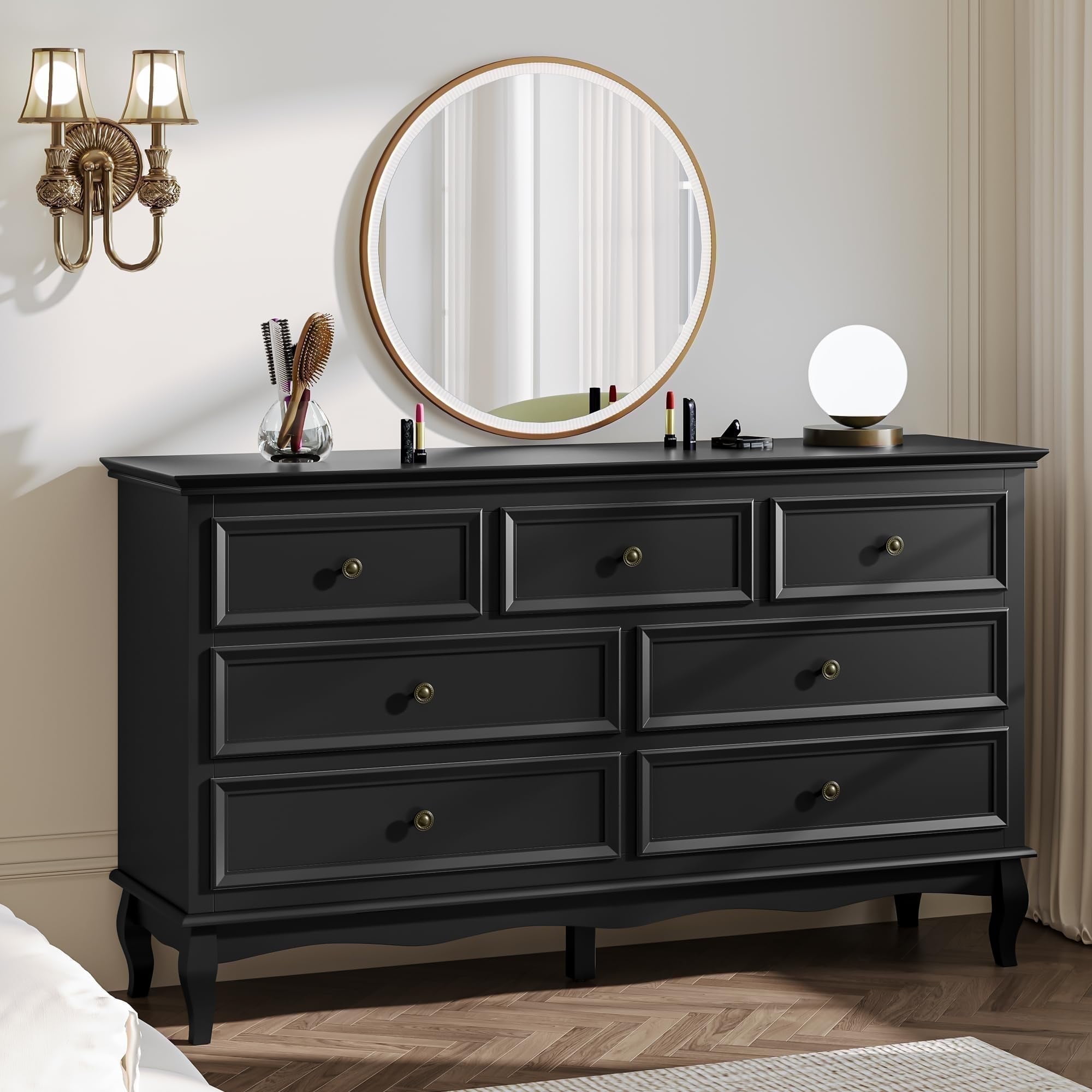 RoyalCraft Dresser for Bedroom, 7 Drawers Dresser with Distinctive ...