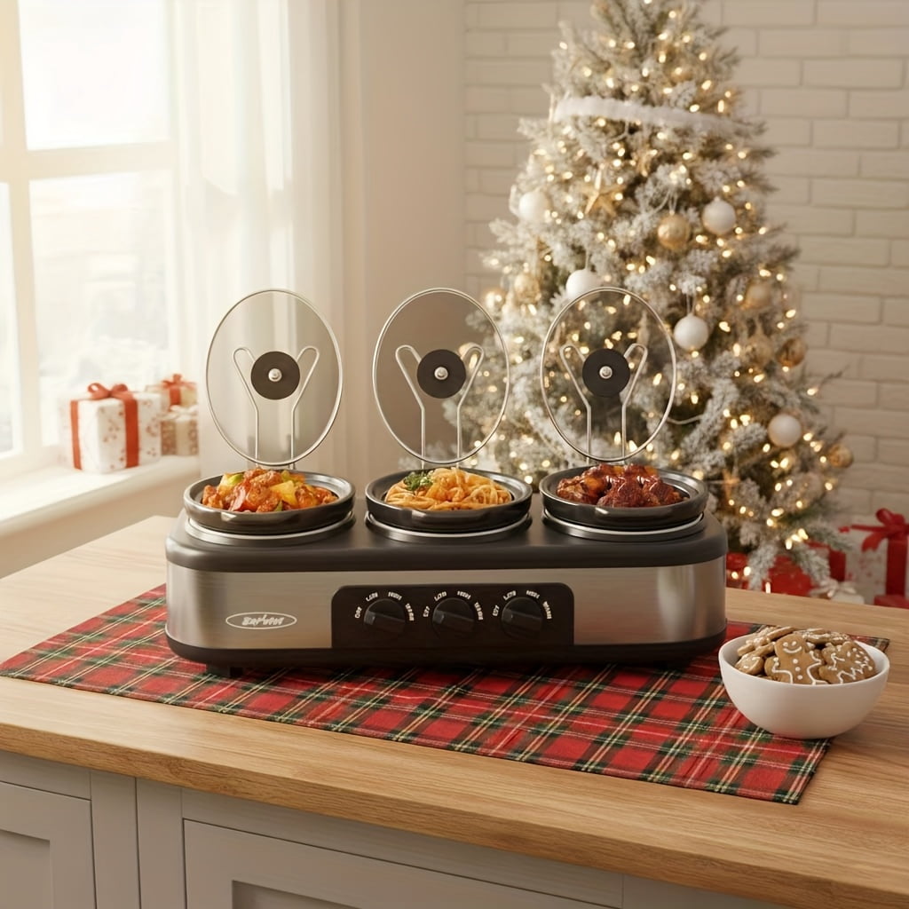 RoyalCraft Dual Pot Slow Cooker with Adjustable Temperature & Dual ...