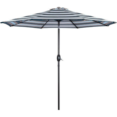RoyalCraft EU010BT 9ft Patio Umbrellas with LED Lights, Striped