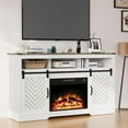 RoyalCraft Fireplace TV Stand for 65+ inch TV, Farmhouse Entertainment