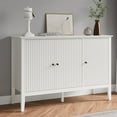 thumbnail image 1 of RoyalCraft Fluted Sideboard Buffet Cabinet with Storage, Modern Wood Credenza Buffet Sideboards with 3 Doors, Bar Cabinet Console Table for Kitchen Dining Living Room Entryway (Matte White), 1 of 7
