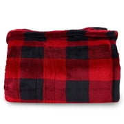 RoyalCraft Heated Blanket 50" x 60", Heating Electric Throw Blanket, 10 Heat Settings, 12 Hours Auto Off, Machine Washable, ETL Certified, Overheating Protection, Black & Red