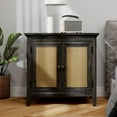 thumbnail image 1 of RoyalCraft Storage Cabinet, Kitchen Sideboard Cabinet with Rattan Decor Doors, Accent Buffet Cabinet with Adjustable Storage Shelf, Wood Cabinet Organizer, Coffee, 1 of 8