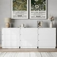 thumbnail image 1 of RoyalCraft Wide Nightstand Set of 3, White Nightstand for Bedroom, Large End Table with 3 Drawers, Bedside Table for Home and Office, 1 of 14