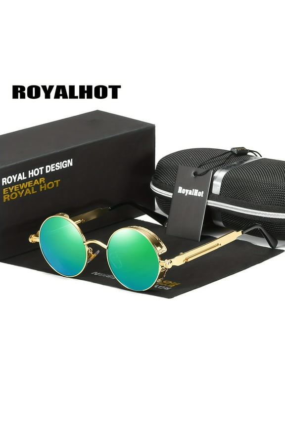 RoyalHot Unisex Polarized Round Frame Personalized Punk Outdoor Driving Sunglasses UV400