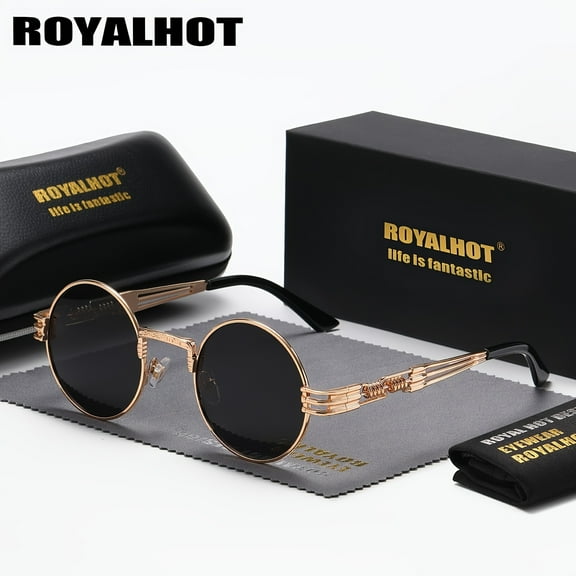 RoyalHot Unisex Round Metal Polarized Fashion Sunglasses Eyewear UV400