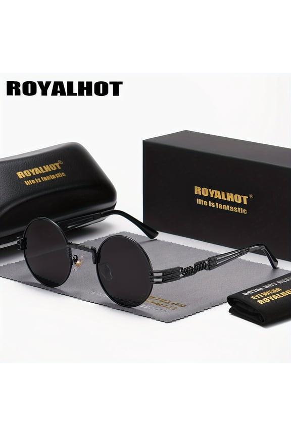 RoyalHot Unisex Round Metal Polarized Fashion Sunglasses Eyewear UV400