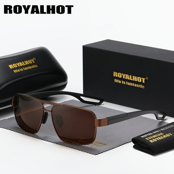 RoyalHot Unisex Same Full Frame Sunglasses Polarized Metal Outdoor Driving Pilot Sunglasses UV400